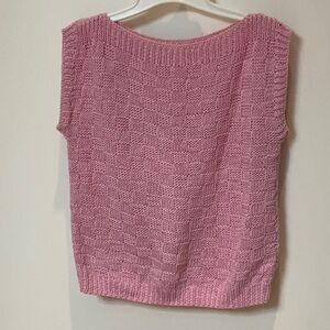 Handknit pink sweater